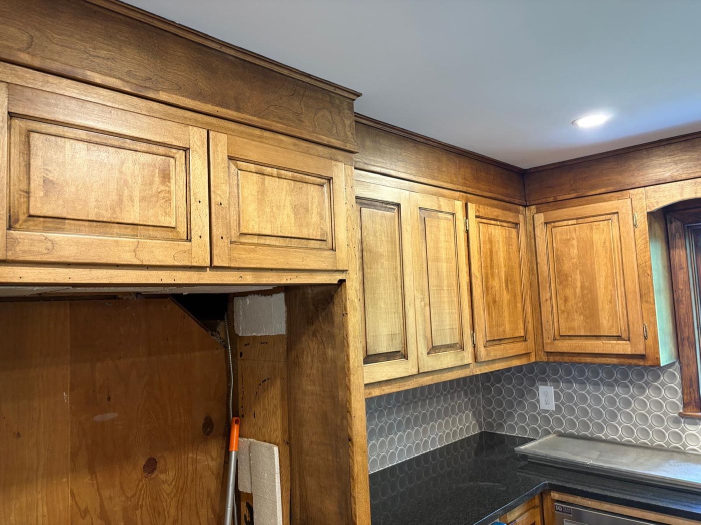 Cabinets during stripping