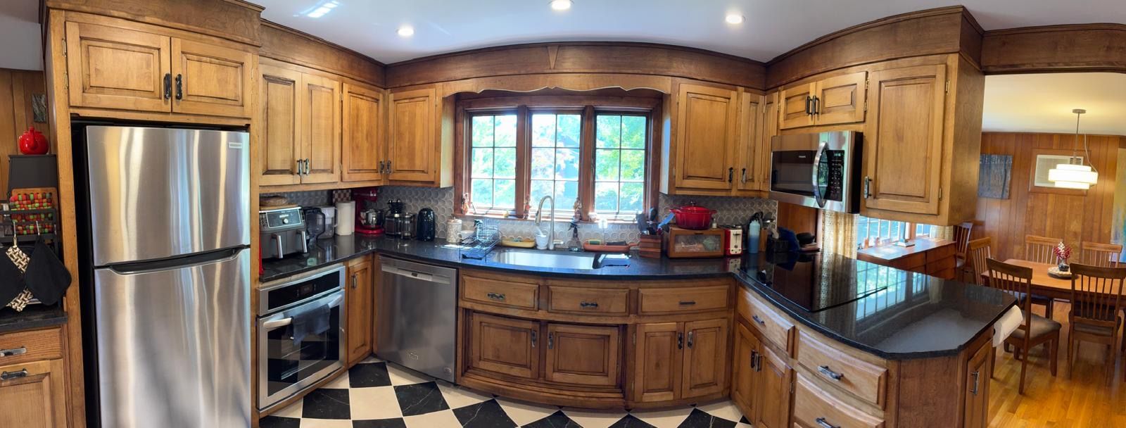 Finished kitchen, wide view