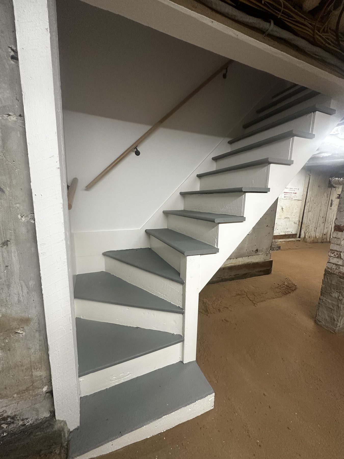 Brookline: Basement stairs after