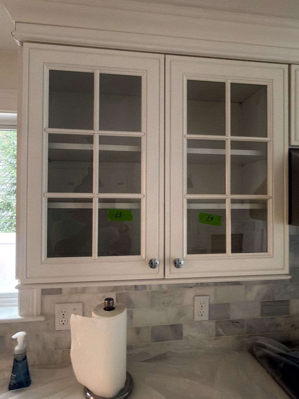 Glass cabinets before